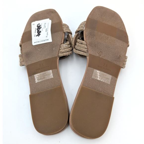 Abound Imani Flat Sandals Rhinestone Slip-On Women's Tan Mocha Size US7.5 - Picture 8 of 10